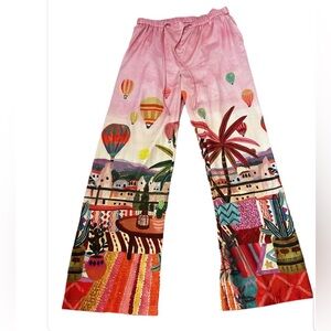 Soma Wide Leg Pajama Pants Bottoms Small Cool Lightweight